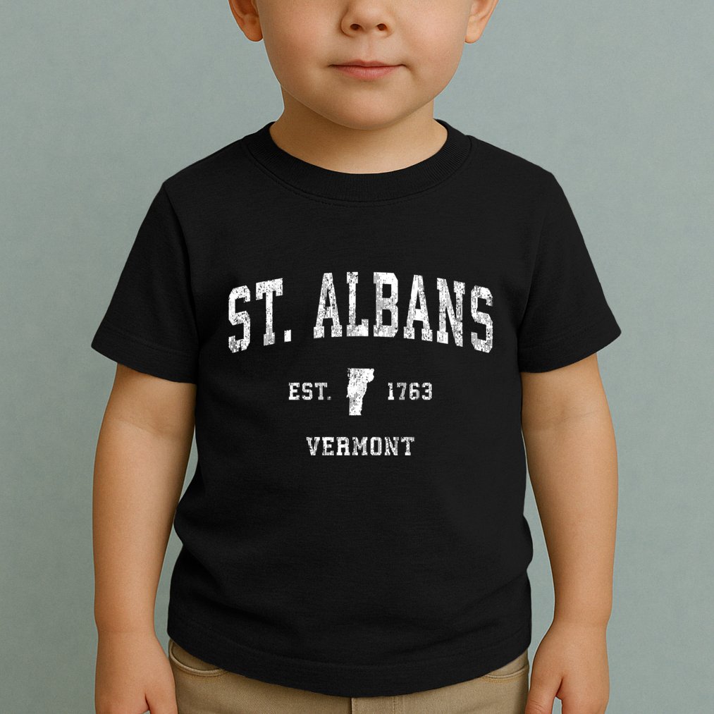 St. Albans Vermont Vt Vintage Athletic Sports Toddler T-Shirt
