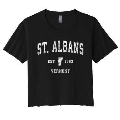 St. Albans Vermont Vt Vintage Athletic Sports Women's Crop Top Tee