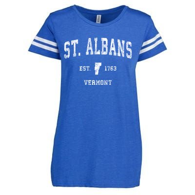 St. Albans Vermont Vt Vintage Athletic Sports Enza Ladies Jersey Football T-Shirt