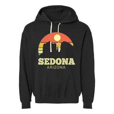 Sedona Arizona Vintage Sunset Adventure Outdoors Life Gift Garment-Dyed Fleece Hoodie