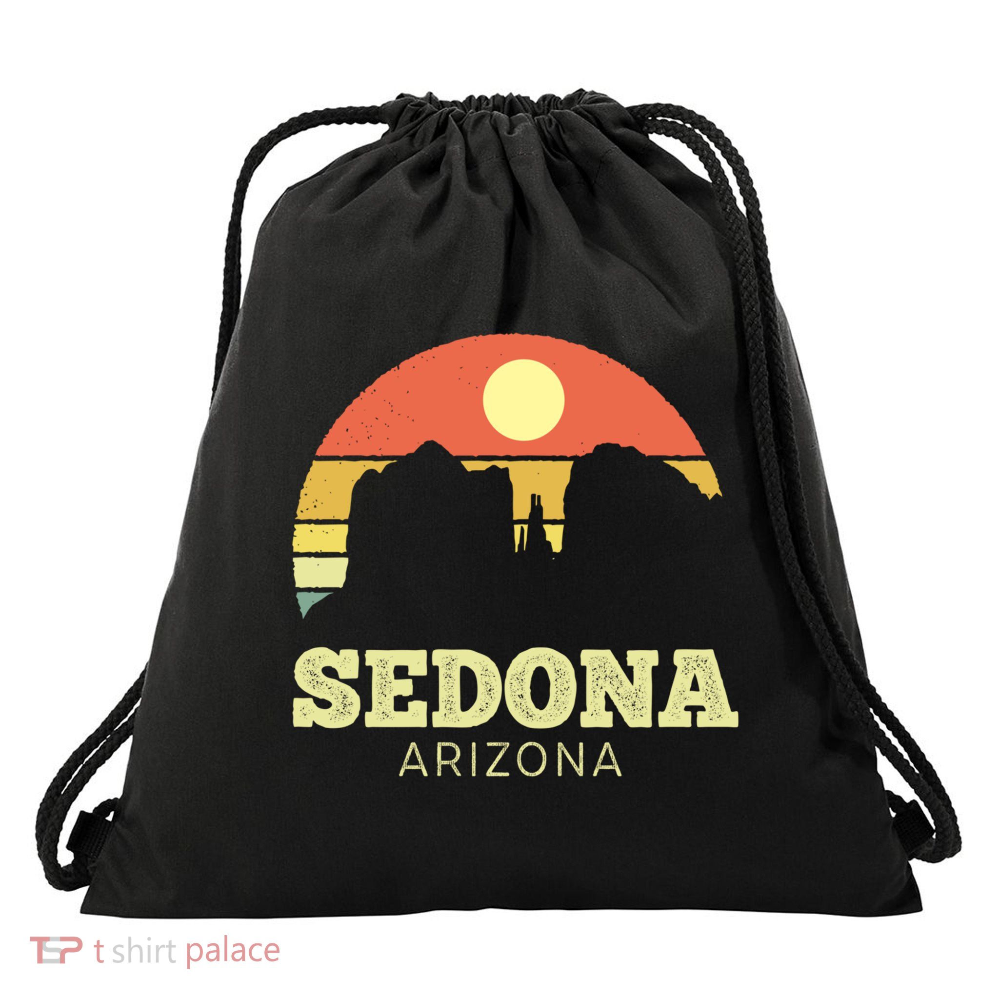 Sedona Arizona Vintage Sunset Adventure Outdoors Life Gift Drawstring Bag