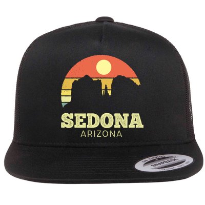 Sedona Arizona Vintage Sunset Adventure Outdoors Life Gift Flatbill Hat