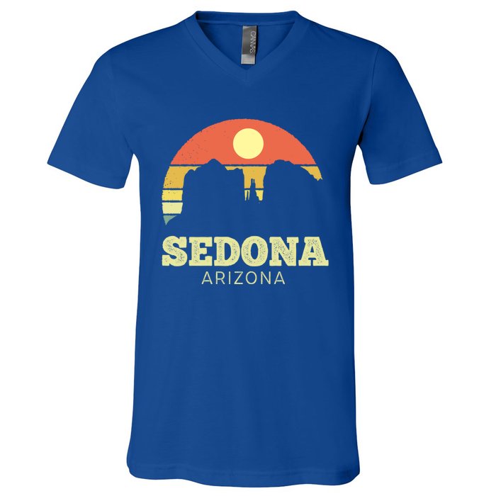 Sedona Arizona Vintage Sunset Adventure Outdoors Life Gift V-Neck T-Shirt