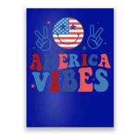 Smile America Vibes Patriotic 4th Of July Usa Flag Groovy Gift Poster