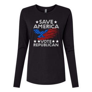 Save America Vote Republican Proud Conservative American Womens Cotton Relaxed Long Sleeve T-Shirt