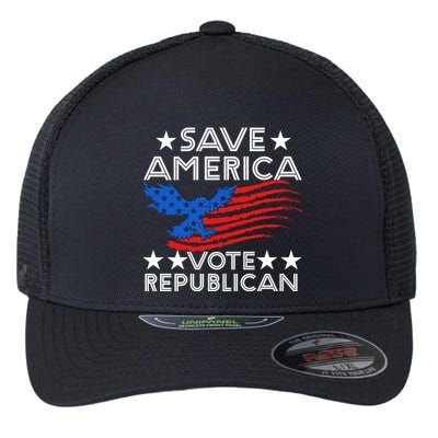 Save America Vote Republican Proud Conservative American Flexfit Unipanel Trucker Cap
