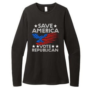 Save America Vote Republican Proud Conservative American Womens CVC Long Sleeve Shirt