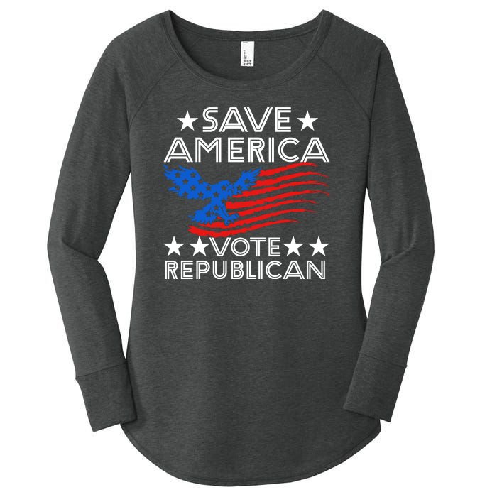 Save America Vote Republican Proud Conservative American Women's Perfect Tri Tunic Long Sleeve Shirt