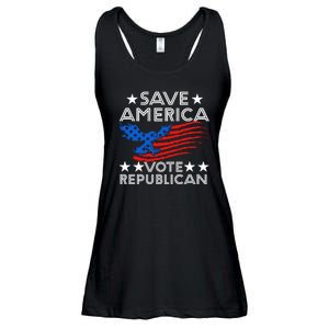 Save America Vote Republican Proud Conservative American Ladies Essential Flowy Tank