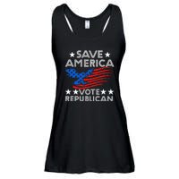 Save America Vote Republican Proud Conservative American Ladies Essential Flowy Tank