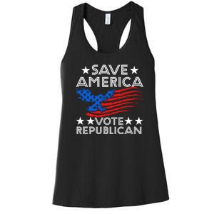 Save America Vote Republican Proud Conservative American Women's Racerback Tank