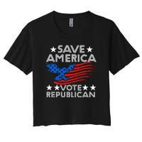 Save America Vote Republican Proud Conservative American Women's Crop Top Tee