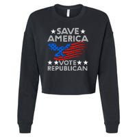 Save America Vote Republican Proud Conservative American Cropped Pullover Crew