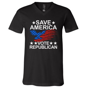 Save America Vote Republican Proud Conservative American V-Neck T-Shirt