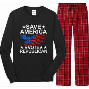 Save America Vote Republican Proud Conservative American Long Sleeve Pajama Set