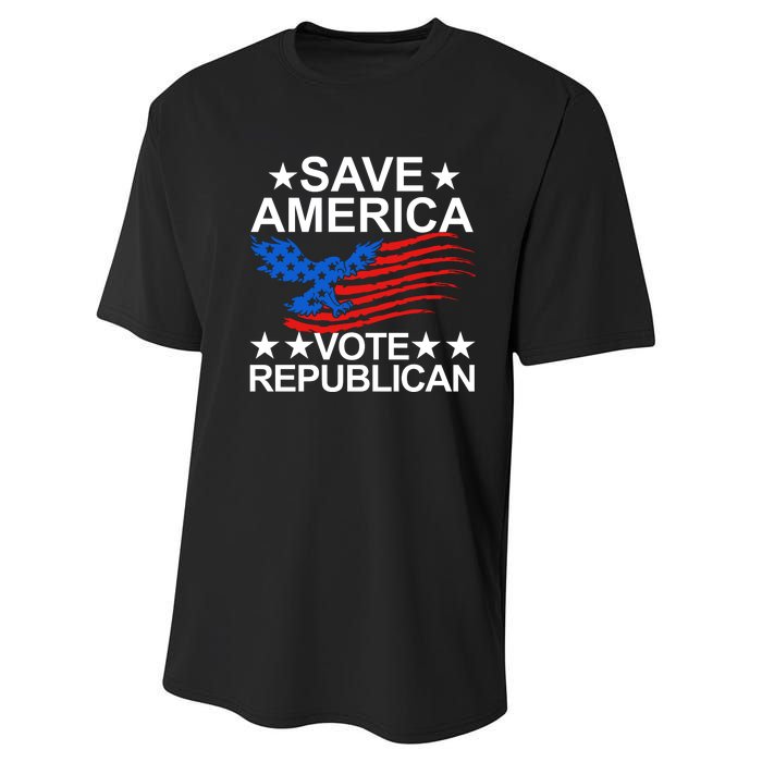 Save America Vote Republican Proud Conservative American Performance Sprint T-Shirt