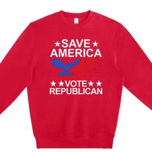 Save America Vote Republican Proud Conservative American Premium Crewneck Sweatshirt