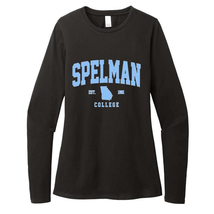 Spelman Arch Vintage Retro College Athletic Sports Outfits Gift Womens CVC Long Sleeve Shirt