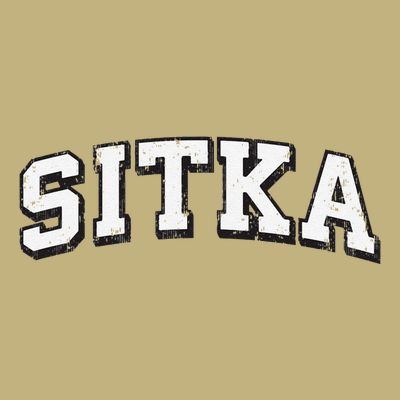 Sitka Alaska Vintage Athletic Sports B&W Print T-Shirt