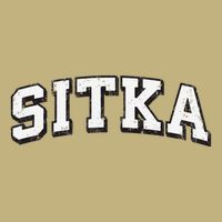 Sitka Alaska Vintage Athletic Sports B&W Print Button