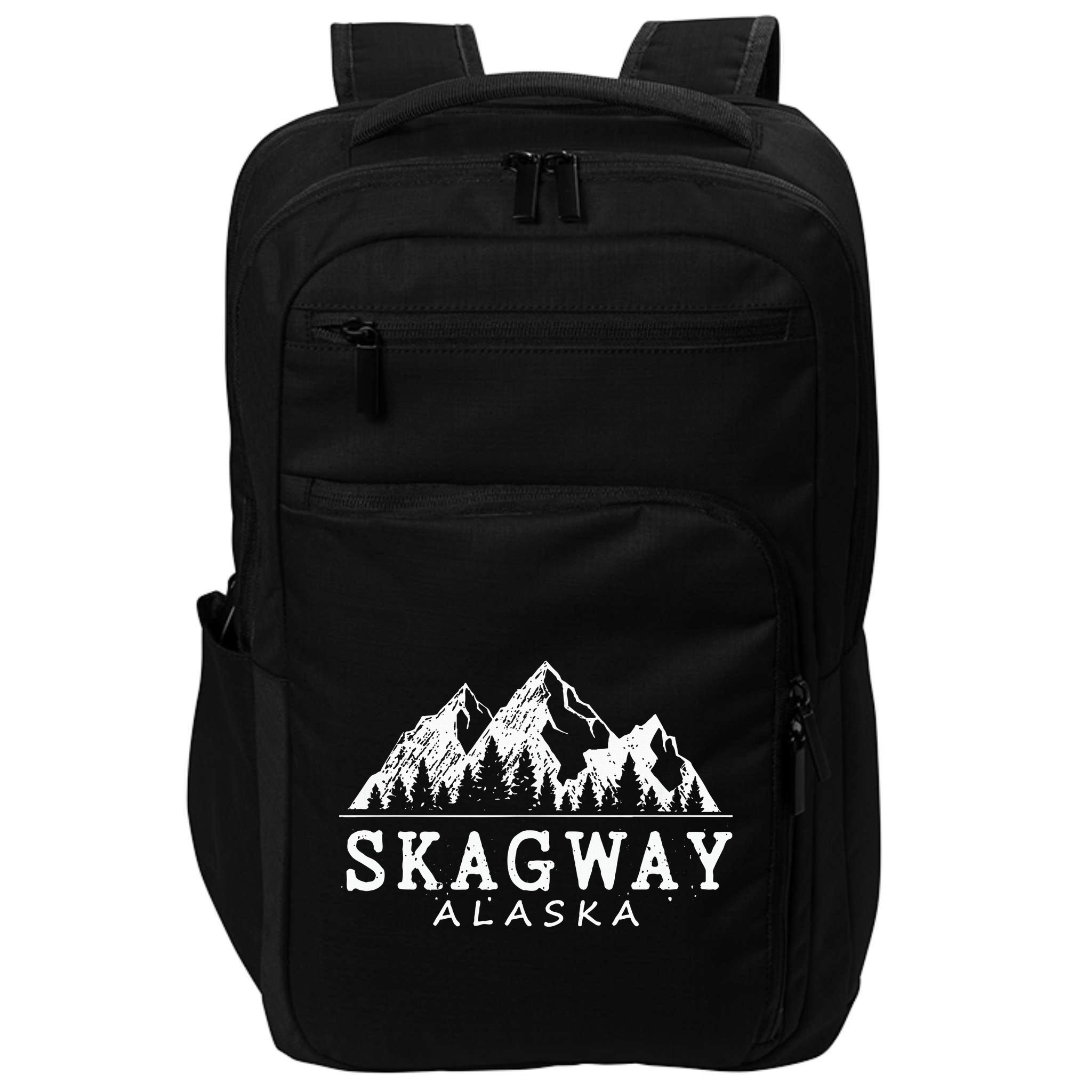 Skagway Alaska Vintage Mountains Nature Souvenir Impact Tech Backpack