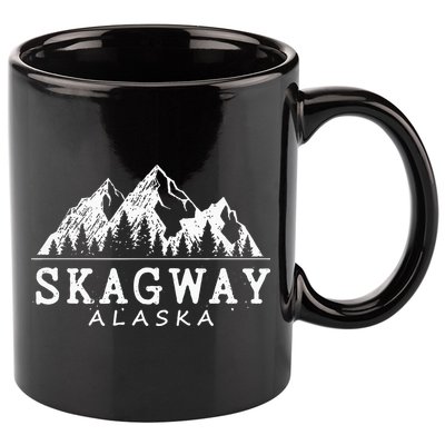 Skagway Alaska Vintage Mountains Nature Souvenir 11oz C Handle Ceramic Mug