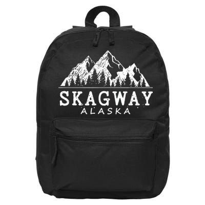 Skagway Alaska Vintage Mountains Nature Souvenir 16 in Basic Backpack