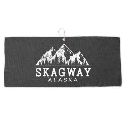 Skagway Alaska Vintage Mountains Nature Souvenir Large Microfiber Waffle Golf Towel