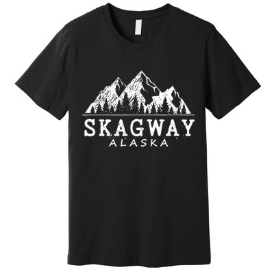 Skagway Alaska Vintage Mountains Nature Souvenir Premium T-Shirt