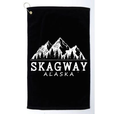 Skagway Alaska Vintage Mountains Nature Souvenir Golf Towel