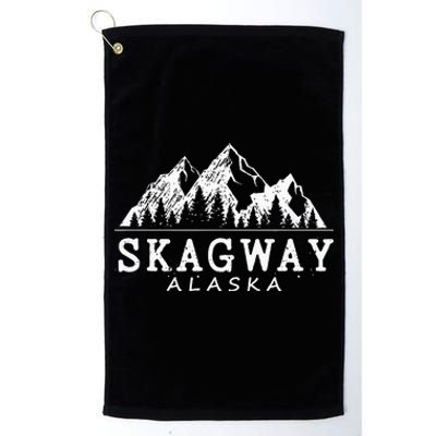 Skagway Alaska Vintage Mountains Nature Souvenir Platinum Collection Golf Towel