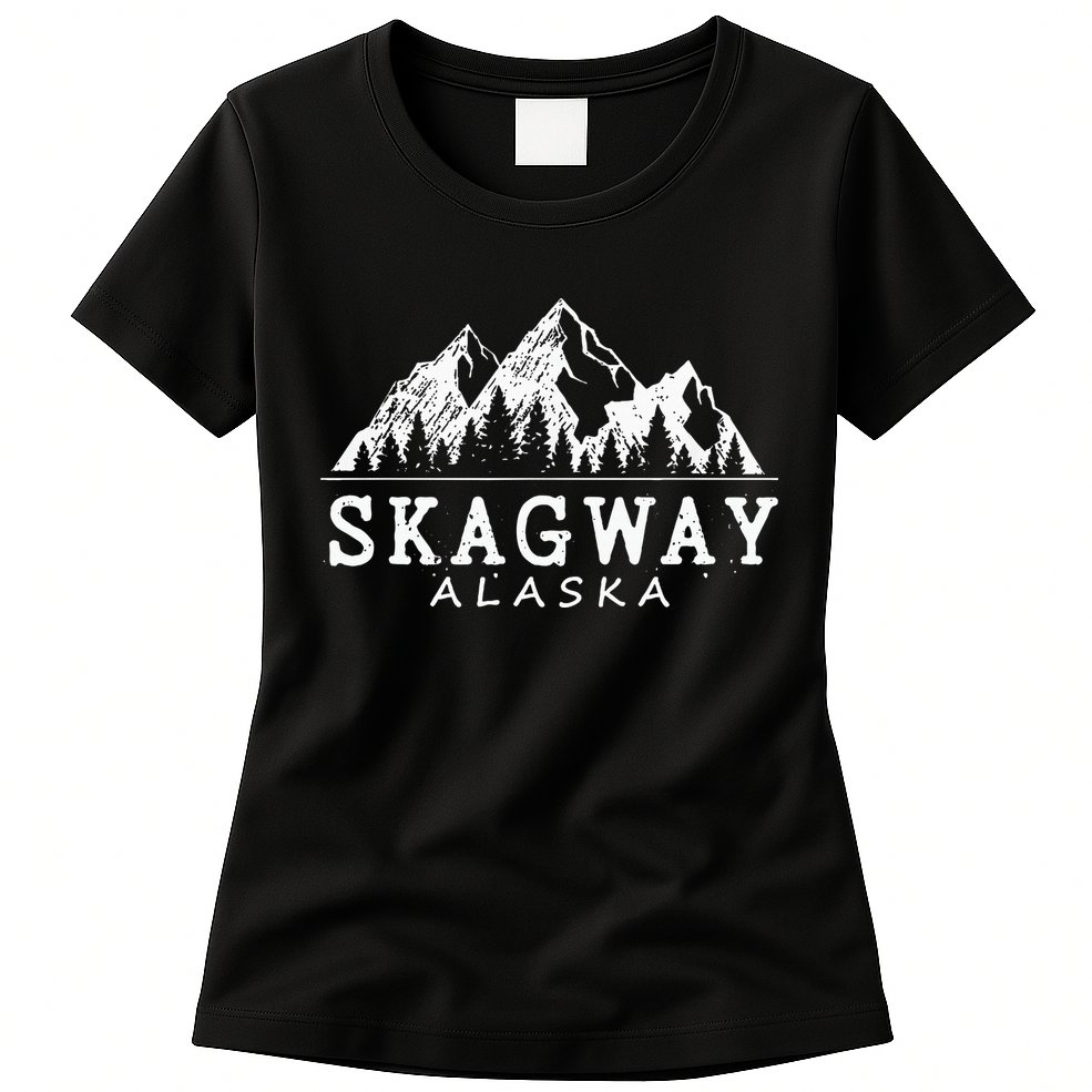 Skagway Alaska Vintage Mountains Nature Souvenir Womens T-Shirt