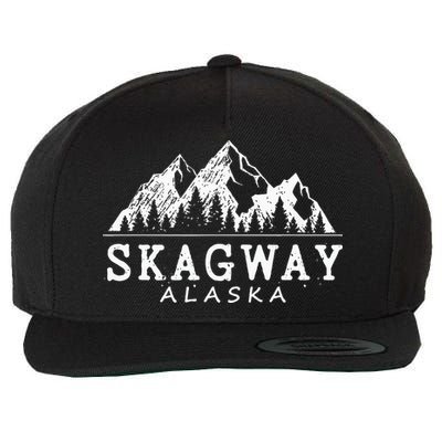 Skagway Alaska Vintage Mountains Nature Souvenir Wool Snapback Cap