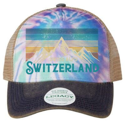 Switzerland Alps Vintage Mountains Swiss Souvenir Gift Legacy Tie Dye Trucker Hat