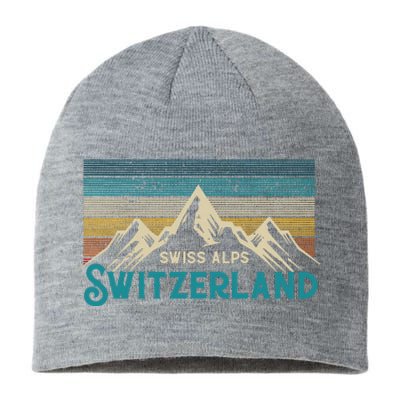 Switzerland Alps Vintage Mountains Swiss Souvenir Gift Sustainable Beanie