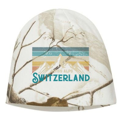 Switzerland Alps Vintage Mountains Swiss Souvenir Gift Kati - Camo Knit Beanie