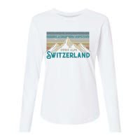 Switzerland Alps Vintage Mountains Swiss Souvenir Gift Womens Cotton Relaxed Long Sleeve T-Shirt