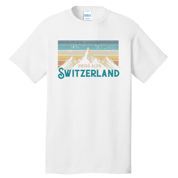 Switzerland Alps Vintage Mountains Swiss Souvenir Gift Tall T-Shirt