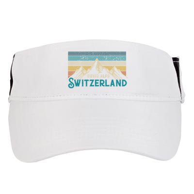 Switzerland Alps Vintage Mountains Swiss Souvenir Gift Adult Drive Performance Visor