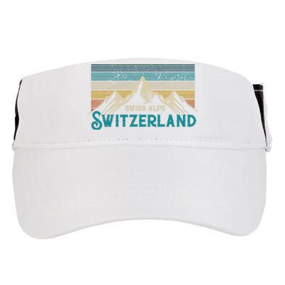 Switzerland Alps Vintage Mountains Swiss Souvenir Gift Adult Drive Performance Visor