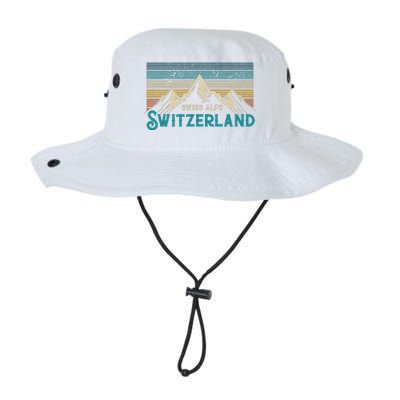 Switzerland Alps Vintage Mountains Swiss Souvenir Gift Legacy Cool Fit Booney Bucket Hat