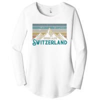 Switzerland Alps Vintage Mountains Swiss Souvenir Gift Women's Perfect Tri Tunic Long Sleeve Shirt