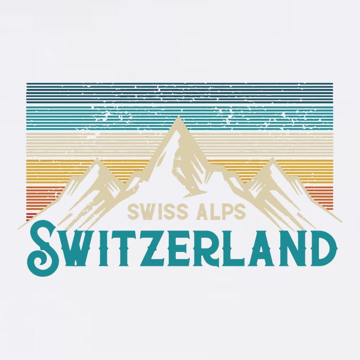 Switzerland Alps Vintage Mountains Swiss Souvenir Gift Polo