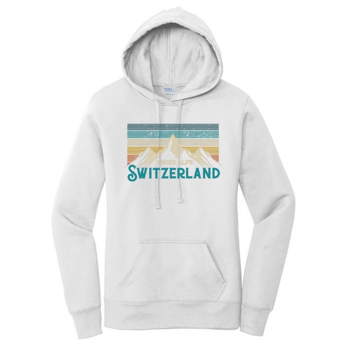 Switzerland Alps Vintage Mountains Swiss Souvenir Gift Women's Pullover Hoodie