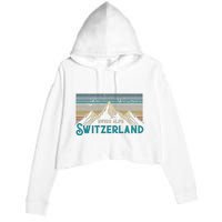 Switzerland Alps Vintage Mountains Swiss Souvenir Gift Crop Fleece Hoodie