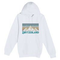 Switzerland Alps Vintage Mountains Swiss Souvenir Gift Premium Pullover Hoodie