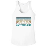 Switzerland Alps Vintage Mountains Swiss Souvenir Gift Ladies PosiCharge Competitor Racerback Tank