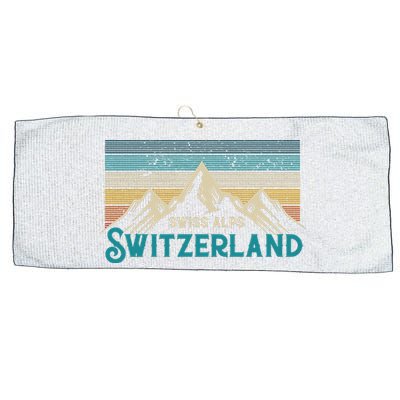 Switzerland Alps Vintage Mountains Swiss Souvenir Gift Large Microfiber Waffle Golf Towel