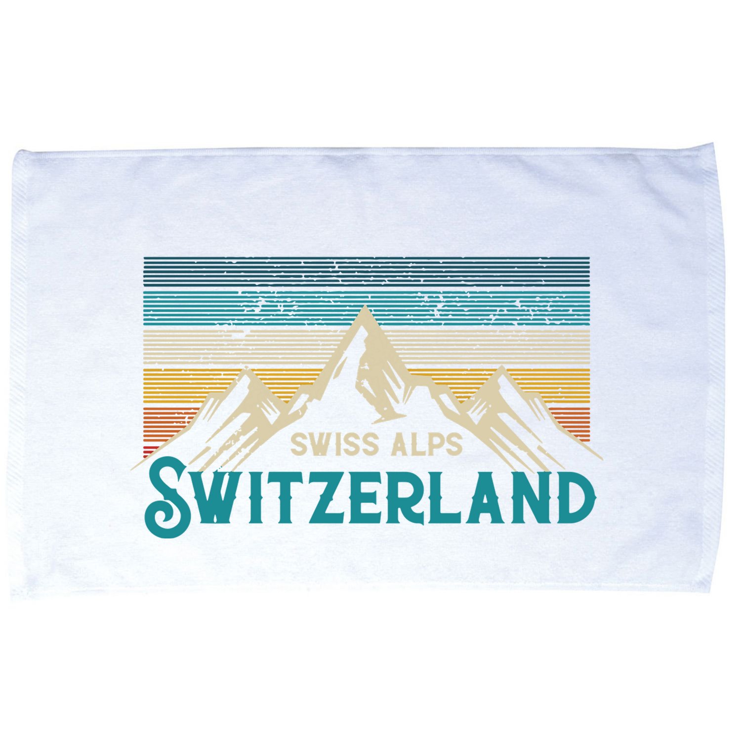 Switzerland Alps Vintage Mountains Swiss Souvenir Gift Microfiber Hand Towel