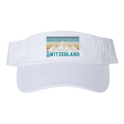 Switzerland Alps Vintage Mountains Swiss Souvenir Gift Valucap Bio-Washed Visor